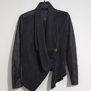 Blank NYC Black Draped Collar Jacket